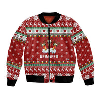 Funny Reindeer Reinbeer Christmas Bomber Jacket Xmas Holiday Patterns - Wonder Print Shop