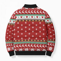Funny Reindeer Reinbeer Christmas Bomber Puffer Jacket Xmas Holiday Patterns - Wonder Print Shop
