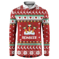 Funny Reindeer Reinbeer Christmas Button Sweatshirt Xmas Holiday Patterns - Wonder Print Shop