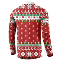 Funny Reindeer Reinbeer Christmas Button Sweatshirt Xmas Holiday Patterns - Wonder Print Shop