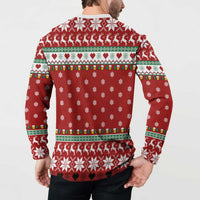 Funny Reindeer Reinbeer Christmas Button Sweatshirt Xmas Holiday Patterns - Wonder Print Shop