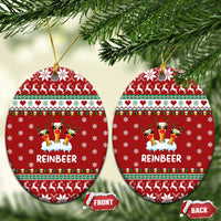 Funny Reindeer Reinbeer Christmas Ceramic Ornament Xmas Holiday Patterns - Wonder Print Shop