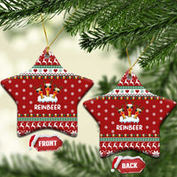 Funny Reindeer Reinbeer Christmas Ceramic Ornament Xmas Holiday Patterns - Wonder Print Shop