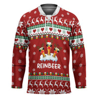 Funny Reindeer Reinbeer Christmas Hockey Jersey Xmas Holiday Patterns - Wonder Print Shop