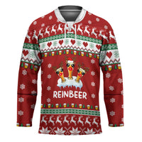 Funny Reindeer Reinbeer Christmas Hockey Jersey Xmas Holiday Patterns - Wonder Print Shop