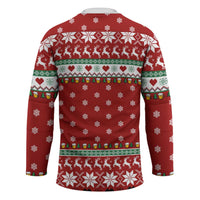 Funny Reindeer Reinbeer Christmas Hockey Jersey Xmas Holiday Patterns - Wonder Print Shop
