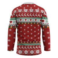 Funny Reindeer Reinbeer Christmas Hockey Jersey Xmas Holiday Patterns - Wonder Print Shop