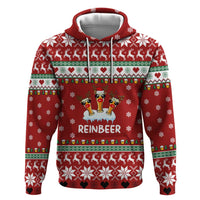 Funny Reindeer Reinbeer Christmas Hoodie Xmas Holiday Patterns - Wonder Print Shop