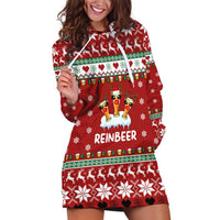 Funny Reindeer Reinbeer Christmas Hoodie Dress Xmas Holiday Patterns - Wonder Print Shop