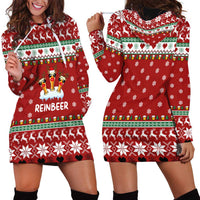 Funny Reindeer Reinbeer Christmas Hoodie Dress Xmas Holiday Patterns - Wonder Print Shop