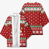 Funny Reindeer Reinbeer Christmas Kimono Xmas Holiday Patterns - Wonder Print Shop