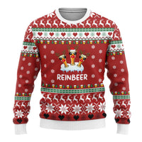 Funny Reindeer Reinbeer Christmas Ugly Christmas Sweater Xmas Holiday Patterns - Wonder Print Shop