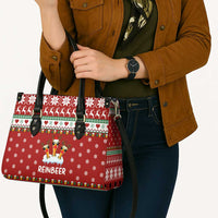 Funny Reindeer Reinbeer Christmas Leather Bag Xmas Holiday Patterns - Wonder Print Shop
