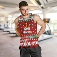 Funny Reindeer Reinbeer Christmas Men Tank Top Xmas Holiday Patterns - Wonder Print Shop