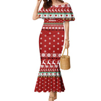 Funny Reindeer Reinbeer Christmas Mermaid Dress Xmas Holiday Patterns - Wonder Print Shop