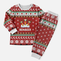 Funny Reindeer Reinbeer Christmas Pajama Set Xmas Holiday Patterns - Wonder Print Shop