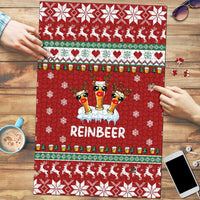Funny Reindeer Reinbeer Christmas Puzzle Xmas Holiday Patterns - Wonder Print Shop