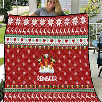 Funny Reindeer Reinbeer Christmas Quilt Xmas Holiday Patterns - Wonder Print Shop