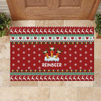 Funny Reindeer Reinbeer Christmas Rubber Doormat Xmas Holiday Patterns - Wonder Print Shop