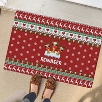Funny Reindeer Reinbeer Christmas Rubber Doormat Xmas Holiday Patterns - Wonder Print Shop