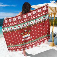Funny Reindeer Reinbeer Christmas Sarong Xmas Holiday Patterns - Wonder Print Shop