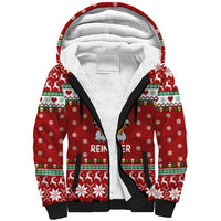 Funny Reindeer Reinbeer Christmas Sherpa Hoodie Xmas Holiday Patterns - Wonder Print Shop