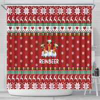 Funny Reindeer Reinbeer Christmas Shower Curtain Xmas Holiday Patterns - Wonder Print Shop