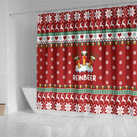 Funny Reindeer Reinbeer Christmas Shower Curtain Xmas Holiday Patterns - Wonder Print Shop