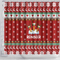 Funny Reindeer Reinbeer Christmas Shower Curtain Xmas Holiday Patterns - Wonder Print Shop