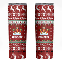 Funny Reindeer Reinbeer Christmas Skinny Tumbler Xmas Holiday Patterns - Wonder Print Shop