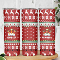 Funny Reindeer Reinbeer Christmas Skinny Tumbler Xmas Holiday Patterns - Wonder Print Shop