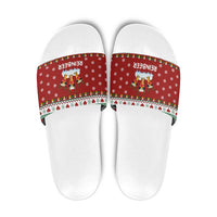 Funny Reindeer Reinbeer Christmas Slide Sandals Xmas Holiday Patterns - Wonder Print Shop