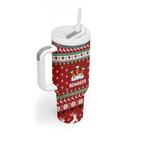 Funny Reindeer Reinbeer Christmas Tumbler With Handle Xmas Holiday Patterns - Wonder Print Shop