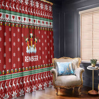 Funny Reindeer Reinbeer Christmas Window Curtain Xmas Holiday Patterns - Wonder Print Shop
