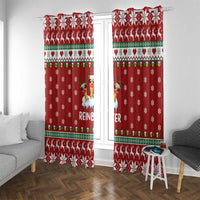 Funny Reindeer Reinbeer Christmas Window Curtain Xmas Holiday Patterns - Wonder Print Shop