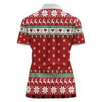 Funny Reindeer Reinbeer Christmas Women Polo Shirt Xmas Holiday Patterns - Wonder Print Shop