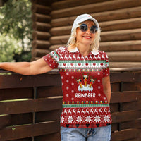 Funny Reindeer Reinbeer Christmas Women Polo Shirt Xmas Holiday Patterns - Wonder Print Shop
