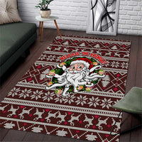 Funny Santa Claus Release The Kringle Christmas Area Rug Xmas Holiday Patterns - Wonder Print Shop
