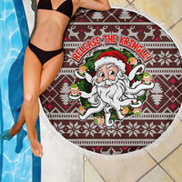 Funny Santa Claus Release The Kringle Christmas Beach Blanket Xmas Holiday Patterns - Wonder Print Shop