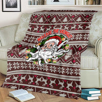 Funny Santa Claus Release The Kringle Christmas Blanket Xmas Holiday Patterns - Wonder Print Shop