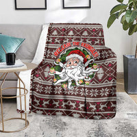 Funny Santa Claus Release The Kringle Christmas Blanket Xmas Holiday Patterns - Wonder Print Shop
