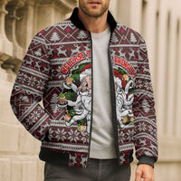 Funny Santa Claus Release The Kringle Christmas Bomber Puffer Jacket Xmas Holiday Patterns - Wonder Print Shop