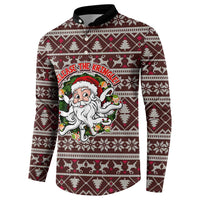 Funny Santa Claus Release The Kringle Christmas Button Sweatshirt Xmas Holiday Patterns - Wonder Print Shop