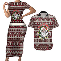 Funny Santa Claus Release The Kringle Christmas Couples Matching Short Sleeve Bodycon Dress and Hawaiian Shirt Xmas Holiday Patterns - Wonder Print Shop