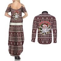 Funny Santa Claus Release The Kringle Christmas Couples Matching Summer Maxi Dress and Long Sleeve Button Shirt Xmas Holiday Patterns - Wonder Print Shop