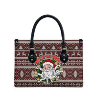 Funny Santa Claus Release The Kringle Christmas Leather Bag Xmas Holiday Patterns - Wonder Print Shop
