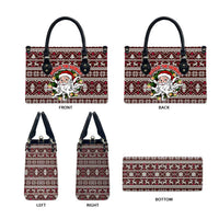 Funny Santa Claus Release The Kringle Christmas Leather Bag Xmas Holiday Patterns - Wonder Print Shop