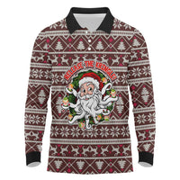 Funny Santa Claus Release The Kringle Christmas Long Sleeve Polo Shirt Xmas Holiday Patterns - Wonder Print Shop