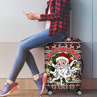 Funny Santa Claus Release The Kringle Christmas Luggage Cover Xmas Holiday Patterns - Wonder Print Shop
