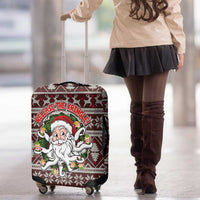 Funny Santa Claus Release The Kringle Christmas Luggage Cover Xmas Holiday Patterns - Wonder Print Shop